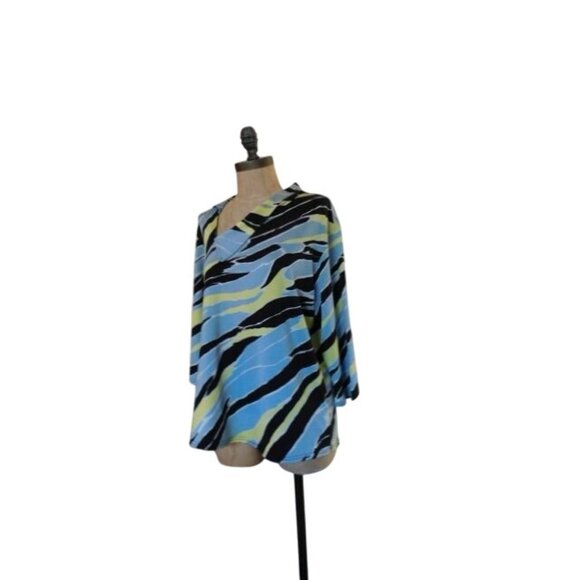 Jamie Sadock Size L Large 3/4 Sleeve Slinky Stretchy Collared Golf Tennis Shirt - Picture 1 of 3